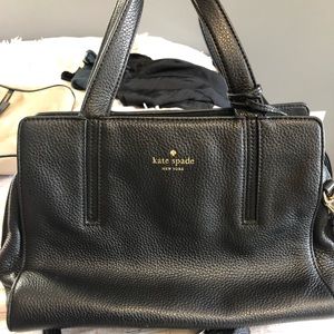 Kate Spade black with gold detailing shoulder bag